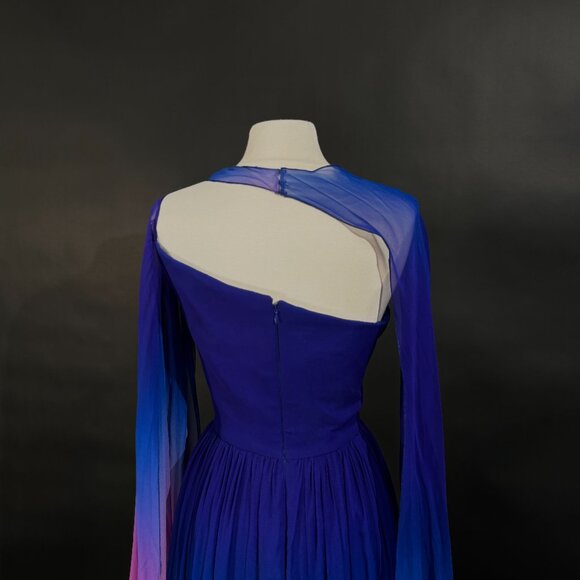 Brand New US 6 Georges Hobeika Ombré Chiffon Evening Dress - Picture 5 of 8